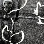 Blackheart  Cat Print Super Skinny Jeans Mid Ankle Cotton Black White 9 32x31 Photo 3