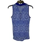The Limited  Collared Tank Top Size XS Blue White Floral Womens 100% Polyester‎ Photo 4