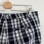Ann Taylor  Cotton Crop Navy Blue White Plaid Size 12 Photo 4