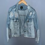 Wild Fable Distressed Denim Blue Jacket Photo 3