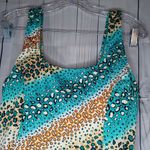 Swimmart Stylish Multicolor Animal Print Women's Bathing Suit Blue Size XXL Photo 1