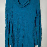 SNO SKINS‎ Long Sleeve Crinkle Blister Cowl Tunic Baselayer Top Peacock Blue L Size L Photo 0