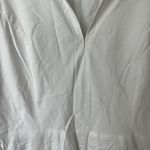 Theory  poplin dress split neck white Collared Flare Poplin shirt sleeveless Photo 5