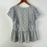 Madewell  Georgette Ruffle-Sleeve Peplum Top in Americana Floral Size Small Photo 3