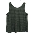Eileen Fisher  Tank Top Green Black Stripe Linen Blend Women's L Photo 6
