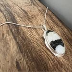 925 Sterling Silver White buffalo Turquoise Necklace Womens Gemstone Jewelry Black Photo 11