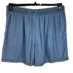 Beach Lunch Lounge Large Tiney Chambray Shorts Paperbag Waist Pull-On Pockets Photo 2