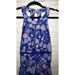 Abel the label Anthropologie  Floral Maxi Dress Blue Purple Boho Halter Neck Sz L Photo 1