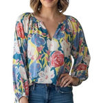 Joy Joy  NEW floral top blouse shirt women’s large colorful boutique Photo 0