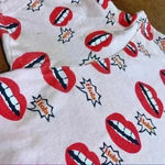 On Fire  Pink Hola Mouth Lips Shirt All Over Print 100% Cotton Juniors Large Photo 4