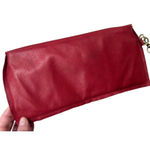 Nine West Red Leather Wristlet Clutch with Brass Hardware Vintage Purse Photo 6