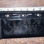 Michael Kors  Black on Black Logo GOLD Stud Full Zip Bi-Fold Wallet Photo 6