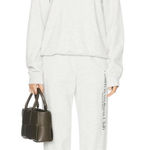 SPORTY & RICH H&W Crest Sweatpant in Heather Gray Alpine Size Medium Photo 0