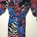 Airfield Tropical Palm Cold Shoulder Dress with Waist Tie Size 6 Photo 1