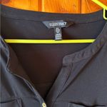 Ellen Tracy Blouse Top Button Down 3/4 Sleeve Career Black Size Medium Photo 3