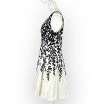 Ralph Lauren Lauren  A-Line Midi Dress Women's 8 White Black V-Neck Sleeveless Photo 3