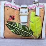 Coach Vintage rare  Straw ladybug leaf tote bag purse rhinestone handbag summer Photo 1