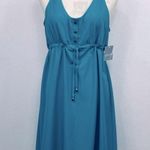 Athleta  Blue Tank Spaghetti Strap Drawstring Mini Casual Dress Photo 1