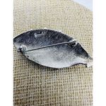 Trifari Vintage‎  Brooch Silver Tone Leaf Brushed Signed 2 1/4" Photo 1
