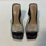 Schutz  Heel Lizah Crystal Vinyl Sandal Mule Slip On in Black Sz 8.5 NWOB *flaws* Photo 4