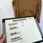 Tru Luxe Jeans vintage boho fringe high low long sleeved top women's M tan beige Size M Photo 6