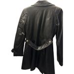Marvin Richards Black Leather Coat Double Breasted Womens Small J. Percy For  Photo 1