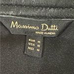 Massimo Dutti  Black Mini Skirt Front Zipper Sheep Leather Sz M Pockets Photo 3