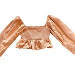 LA Hearts Smocked Babydoll Boho Peach Long Sleeve Crop Top 🔥  Photo 0