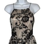 Akira  Black Lace With Tan‎ Liming  and Tan Halter Mini Sundress EUC Size M Photo 2
