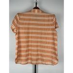 CAbi Camp Shirt 6511 Peach Striped Button Up Short Sleeve Collared Size M Photo 4