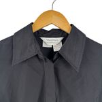 Max Mara Black Silk Fit Flare Midi Shirt Dress Belted Long Sleeve Dress Size 10 Photo 5