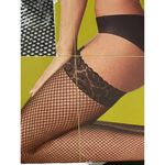 Vassarette  Fashion Thigh Highs 4420 Black Fish Nets Size M NEW Photo 1