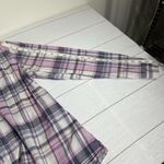 Merona  Lavender Pink Plaid Button Down Collared Shirt Size Extra Large Photo 15