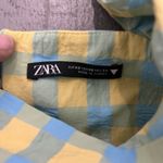 ZARA  Women's Yellow Blue Gingham Maxi Dress XS Puff Sleeve Tiered Cottagecore Photo 9