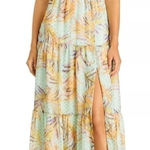 Aidan by Aidan Mattox Halter Neck Tiered Maxi 0 Pastel Dress Green Photo 0