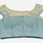 Sherri Hill Stunning  Baby Blue Beaded‎ Sequin Cropped Satin Low Back Top 10 Photo 0