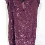 Splendid  Purple Black VNeck Crushed Velvet Cami Dress Photo 9