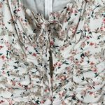 Nectar Clothing Mini Dress Women’s S Cream Floral Ruched Cottagecore Coquette Photo 3