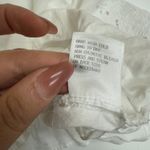 Cynthia Rowley  Top Womens Medium White Embroidered Sleeve Peplum Blouse Linen Photo 3