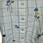 True Vintage Casey & Max Cotton Linen Embroidered Boxy Butter Yellow Top 80s 90s Size M Photo 1