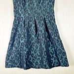 Ann Taylor Loft Women's Dress Sz 2P Green Leopard Print Fit Flare Party Mini Photo 2
