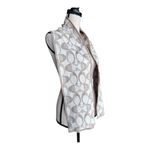 Coach Metallic Knit C Logo Scarf In A Beige Gold And White Wool Scarf Photo 1