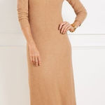 Talbots Mockneck Sweater Dress Women L Petite Toasted Coconut Photo 0
