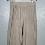 Rylee and Cru Women M Beige Oatmeal Ribbed Wide Leg Pants Loungewear Boho Beachy Tan Size M Photo 2