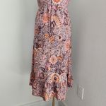 Madewell Boho Floral Thanksgiving Turkey Print Ruffle Midi Fall Dress M/L Photo 11