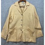 J Jill Womens Blazer Pants Set Size M 12 Beige Yellow 100% Linen Lagenlook Photo 9