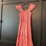 The Great Whipstitched plumeria cotton midi Maxi floral dress pink Small Photo 6