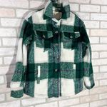 Avec Les Filles  Green and White Plaid Long Sleeve Shirt Jacket Size XS Photo 4