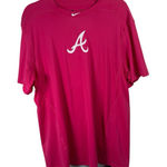 Nike  Atlanta Braves Pro Combat Dri-Fit Pink Short Sleeve Shirt Fitted Womens XL Photo 0