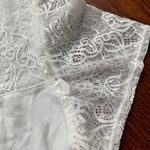 H&M White Ecru Lace Ruffle Trim High Neck T-Shirt Photo 1